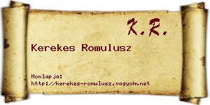 Kerekes Romulusz névjegykártya